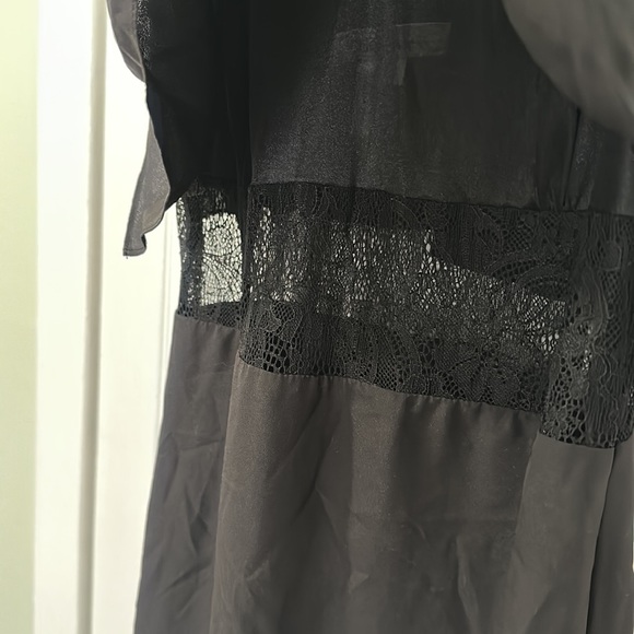 BCBG - Black Lace Hanker-chief Hem Lace Slip Dress ANTM - Picture 4 of 8